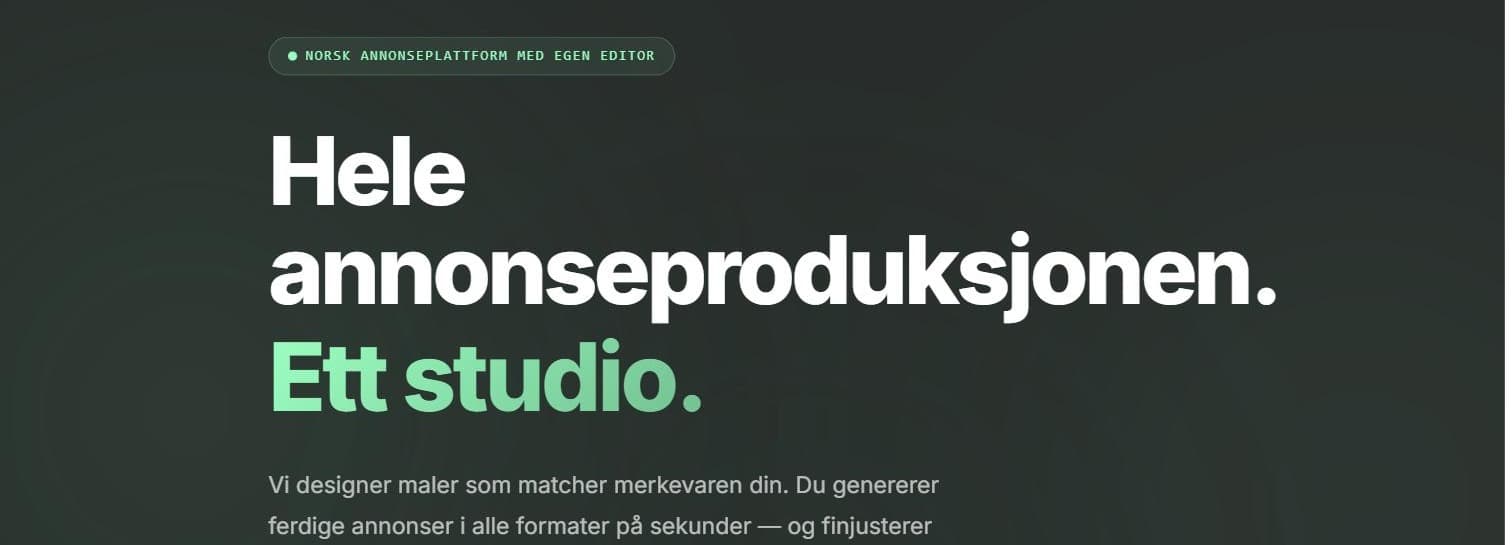 Framtid Studio: hele annonseproduksjonen samlet i ett verktøy